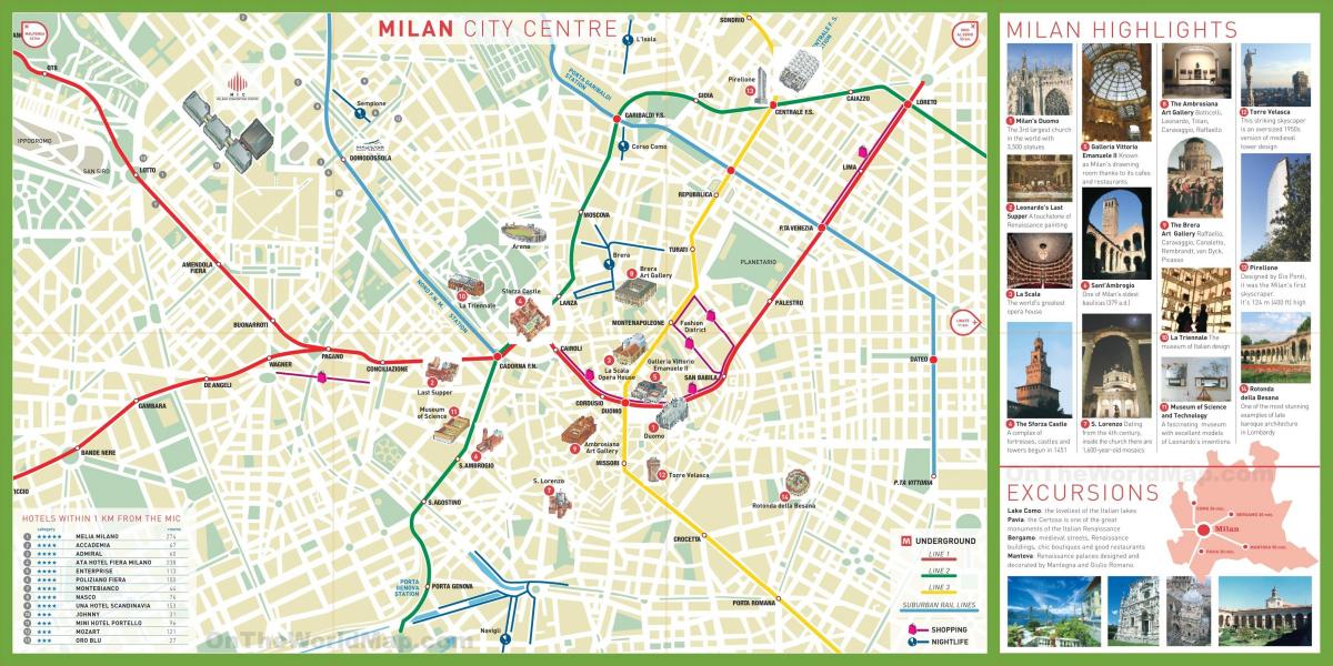 Mapa zabytków Mediolanu