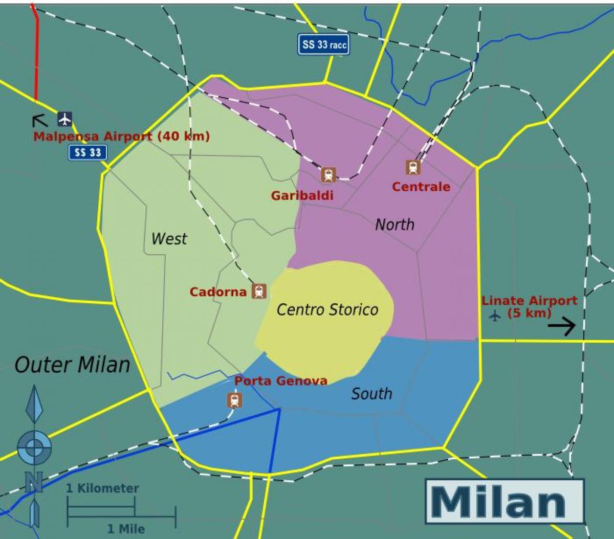 Mapa dzielnicy Mediolan